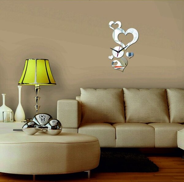 Hodiny na stenu srdce ( nástenné hodiny srdce ) 35x50 cm TOPSTEL: Černá Ral 9005 Černé ručičky 3622-28819 IA-127-SHEU-