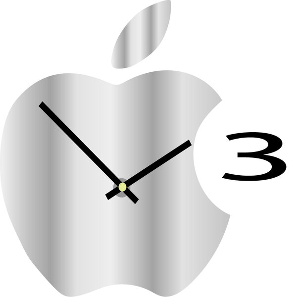 Stylesa - Nástěnné hodiny plastové do kuchyně APPLE, 35x35 cm X0021: Černá Ral 9005 Černé ručičky 3630-29113 X0021-HEU-
