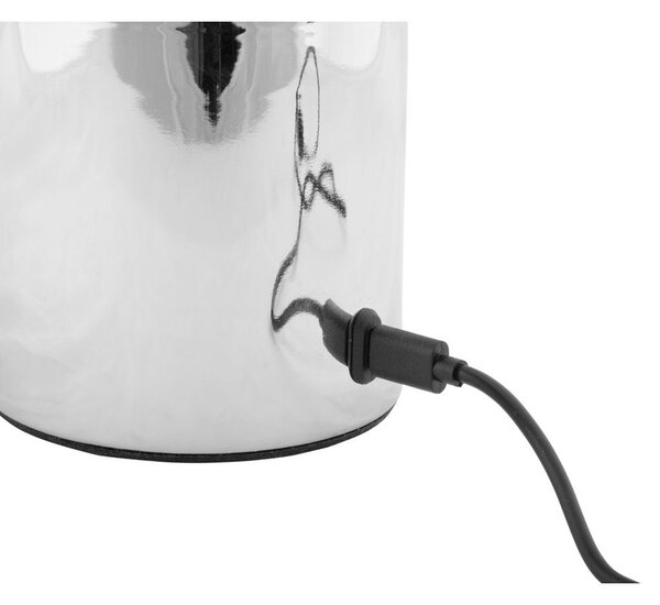 LED stmívatelná stolní lampa ve stříbrné barvě s kovovým stínidlem/se skleněným stínidlem (výška 29,5 cm) Camp – Leitmotiv