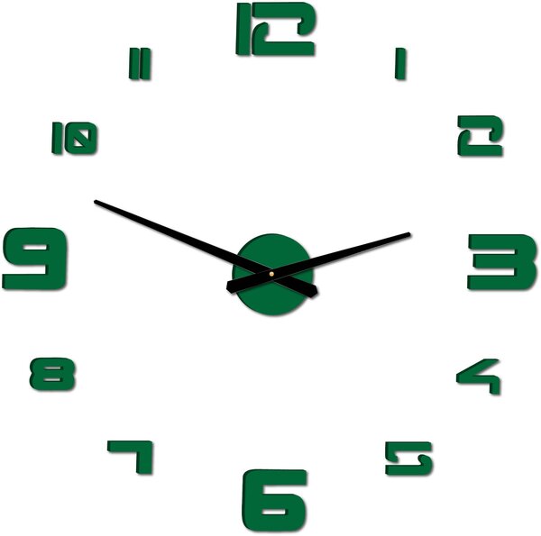 Velké nástěnné hodiny - STRONGO: Černá Ral 9005 Černé ručičky 80 cm 3708-33565 12P021 PLEXI 2D HEU+