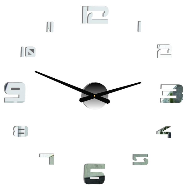 Velké nástěnné hodiny - STRONGO: Černá Ral 9005 Černé ručičky 80 cm 3708-33565 12P021 PLEXI 2D HEU+