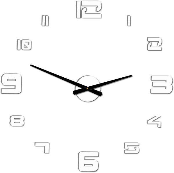 Velké nástěnné hodiny - STRONGO: Černá Ral 9005 Černé ručičky 80 cm 3708-33565 12P021 PLEXI 2D HEU+