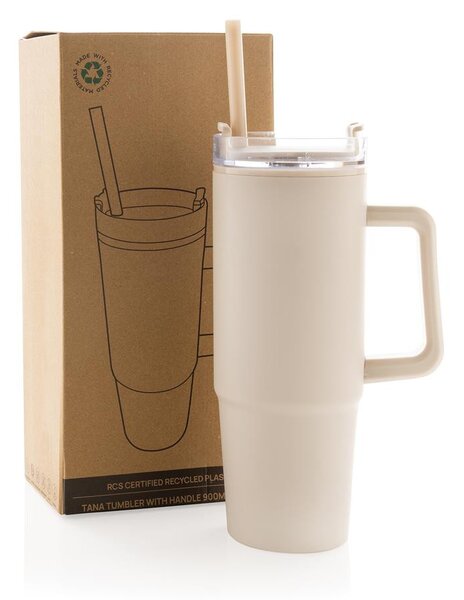 Velký cestovní hrnek Tana, 900ml, XD Design, béžový