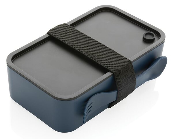 Svačinový box s příborem,1,2l, XD, modrý
