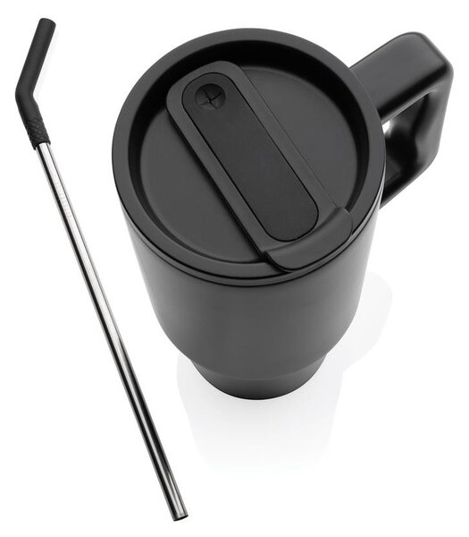 Velký nerezový termohrnek Embrace, 900ml, XD Design, černý