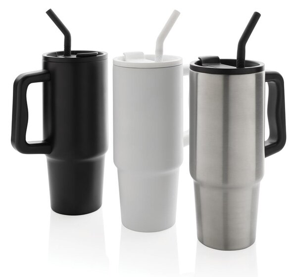 Velký nerezový termohrnek Embrace, 900ml, XD Design, stříbrný