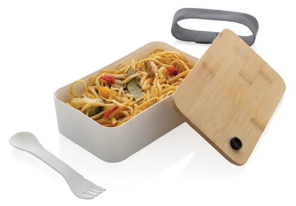 Svačinový box s bambusovým víkem, 700ml, XD, bílý