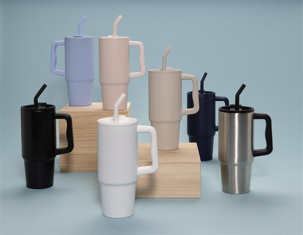 Velký nerezový termohrnek Embrace, 900ml, XD Design, růžový