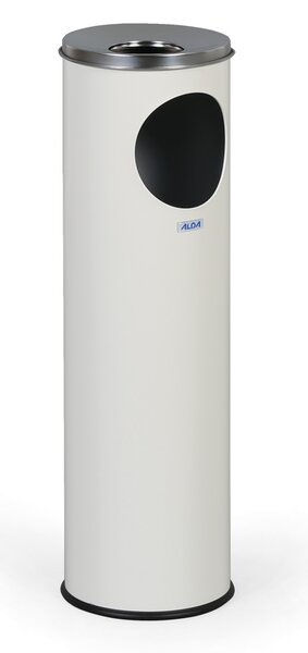 Odpadkový koš s popelníkem 15 L, lakovaný bílý