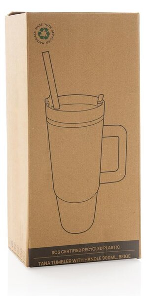Velký cestovní hrnek Tana, 900ml, XD Design, béžový