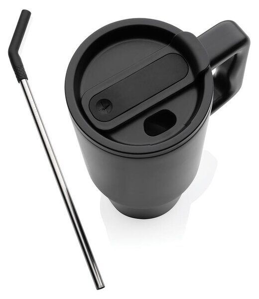 Velký nerezový termohrnek Embrace, 900ml, XD Design, černý