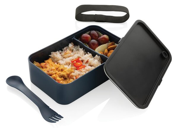 Svačinový box s příborem,1,2l, XD, modrý