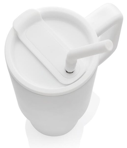 Velký nerezový termohrnek Embrace, 900ml, XD Design, bílý