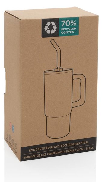 Velký nerezový termohrnek Embrace, 900ml, XD Design, bílý