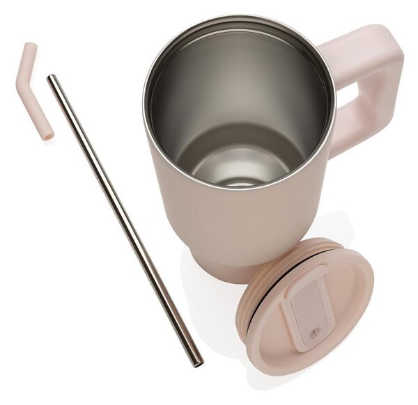 Velký nerezový termohrnek Embrace, 900ml, XD Design, růžový