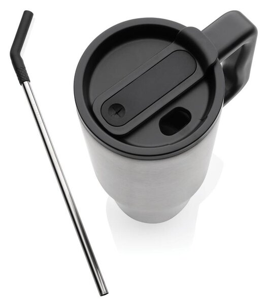 Velký nerezový termohrnek Embrace, 900ml, XD Design, stříbrný