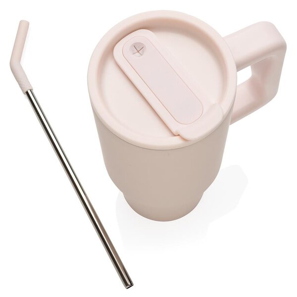 Velký nerezový termohrnek Embrace, 900ml, XD Design, růžový