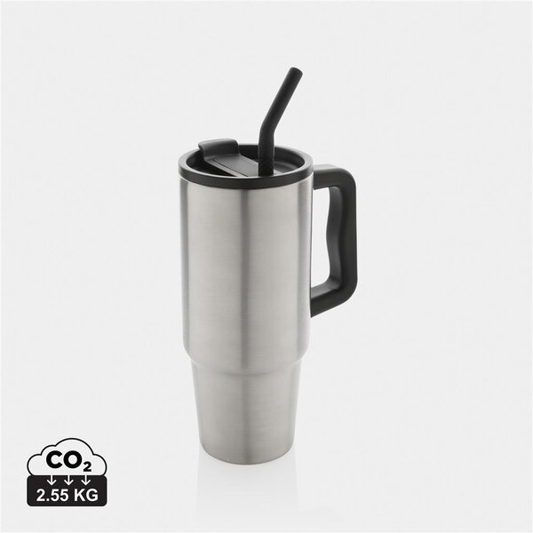Velký nerezový termohrnek Embrace, 900ml, XD Design, stříbrný