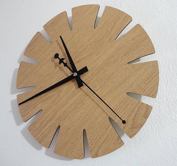 Dřevěné hodiny na zeď, stylový dárek do interiéru - SPECTRA: Černé ručičky HDF - černá 30 cm 3733-34743 HDFK0011