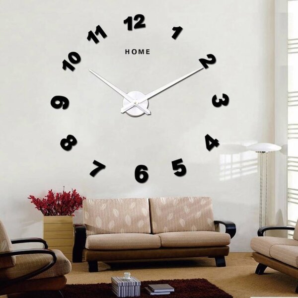 STYLESA Nástěnné hodiny zrcadlo čísla SZ047 DIY NOSPEN silver: Černá Ral 9005 Černá barva RAL 9005 80 cm 3731-34575 12SZ047 HEU-