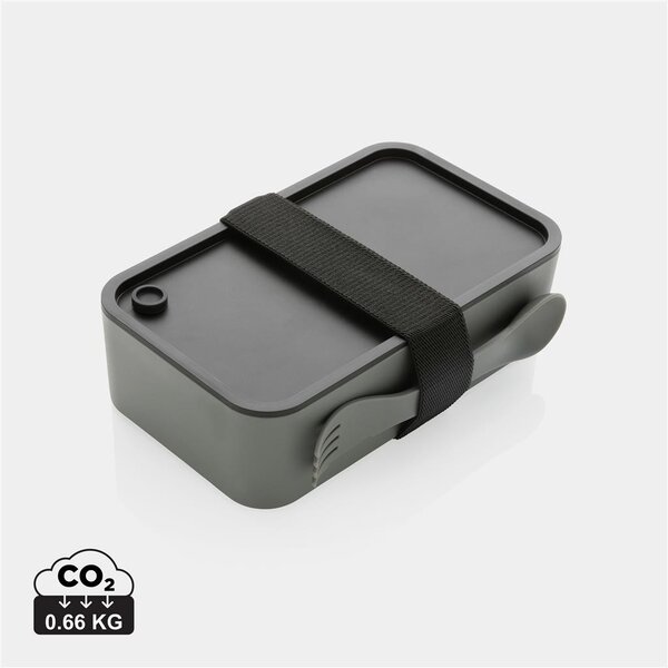 Svačinový box s příborem,1,2l, XD, šedý