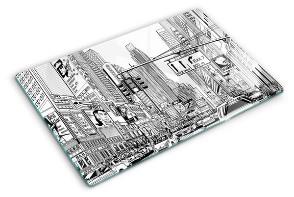 Skleněné krájecí prkénko New York ve stylu komiksu ddk-nr-wm-00008127