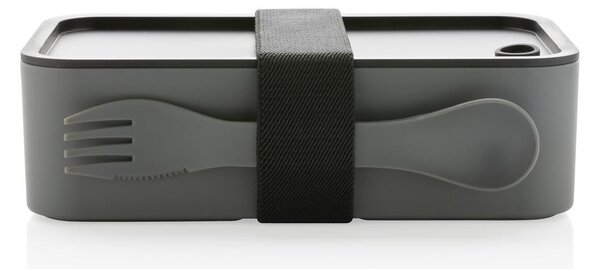Svačinový box s příborem,1,2l, XD, šedý