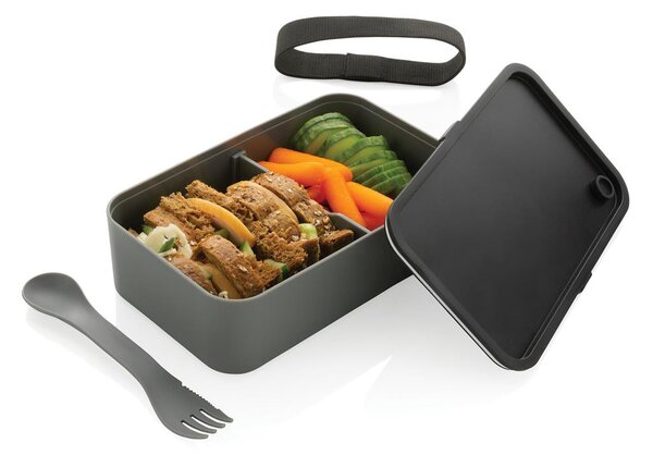 Svačinový box s příborem,1,2l, XD, šedý