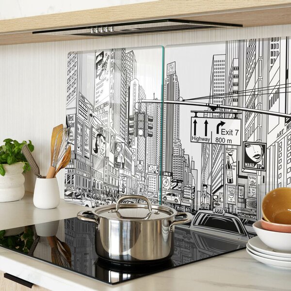 Skleněné krájecí prkénko New York ve stylu komiksu ddk-nr-wm-00008127