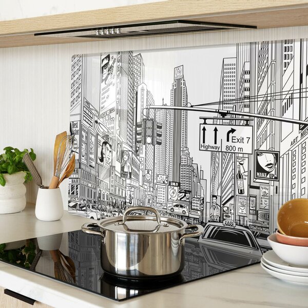 Skleněné krájecí prkénko New York ve stylu komiksu ddk-nr-wm-00008127