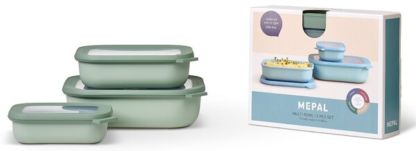 Set misek Rectangular, 500+1000+2000ml, Mepal, světle zelený