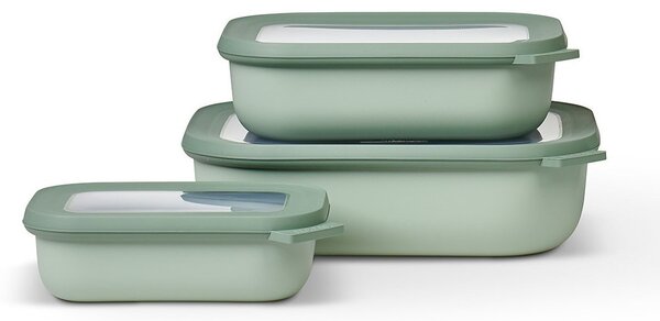 Set misek Rectangular, 500+1000+2000ml, Mepal, světle zelený