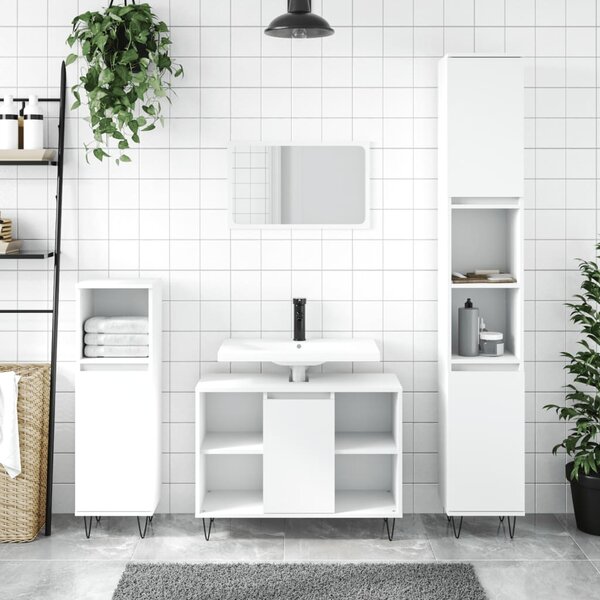 Koupelnová skříňka bílá 30 x 30 x 100 cm kompozitní dřevo