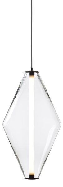 Bomma Luxusní závěsné svítidlo Buoy Double cone s baldachýnem Stmívání, řízení: TRIAC, Povrch Montury: Stříbrná, Barva skla: Kouřová