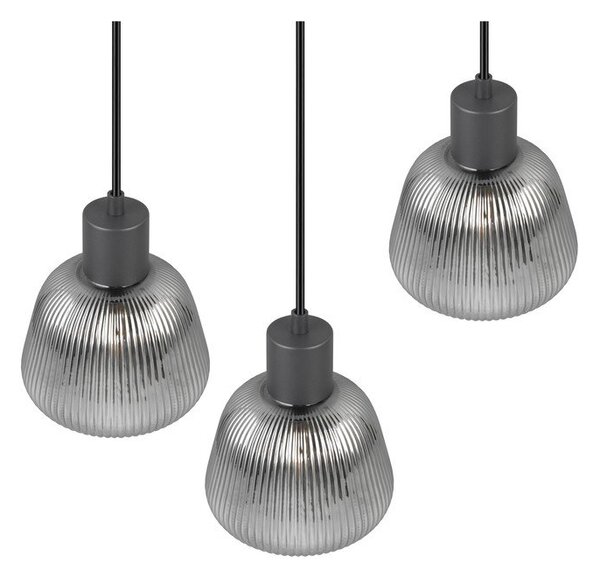 Černé závěsné svítidlo se skleněným stínidlem ø 37 cm Tarifa – Trio