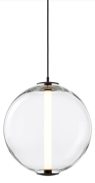 Bomma Luxusní závěsné svítidlo Buoy Sphere s baldachýnem Stmívání, řízení: TRIAC, Povrch Montury: Černá, Barva skla: Čirá