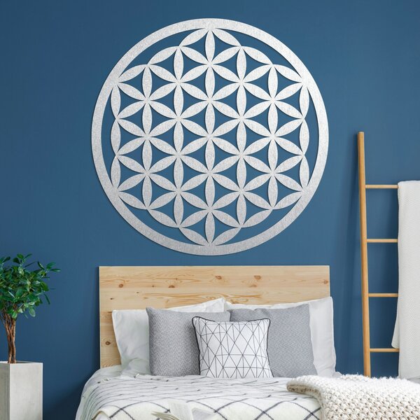 Dřevěná nástěnná dekorace mandala květ života - VITAE: Překližka Topol - Honey 3071 20 cm 3768-96366 PR0166