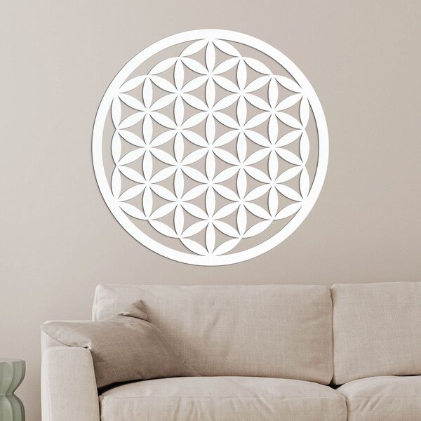 Dřevěná nástěnná dekorace mandala květ života - VITAE: Překližka Topol - Honey 3071 20 cm 3768-96366 PR0166