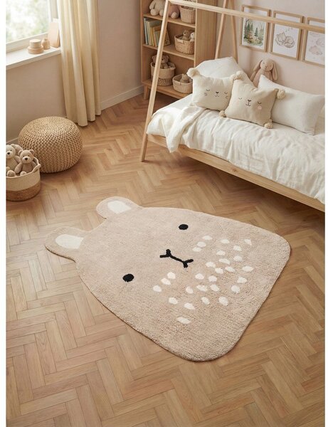 Béžový pratelný/ručně tkaný bavlněný dětský koberec 120x152 cm Snuggle Pucki – Hanse Home