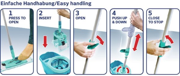 Mop s kbelíkem a čističem na podlahy Clean Twist M Ergo – LEIFHEIT