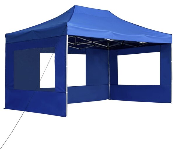 Profesionální skládací party stan + stěny hliník 4,5x3 m modrý