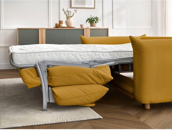 Žlutá rozkládací pohovka 214 cm Ernest – Bobochic Paris