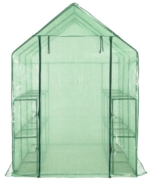 Skleník s 12 policemi ocel 143 x 214 x 196 cm