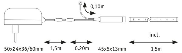P 78886 EntertainLED LED pásek Dynamic RGB 1,5m 3W 60LEDs/m RGB+ 5VA - PAULMANN