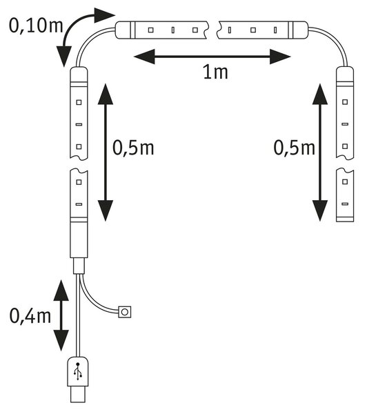 P 78880 EntertainLED USB LED Strip osvětlení TV 55 palců 2m 3,5W 60LEDs/m RGB+ - PAULMANN