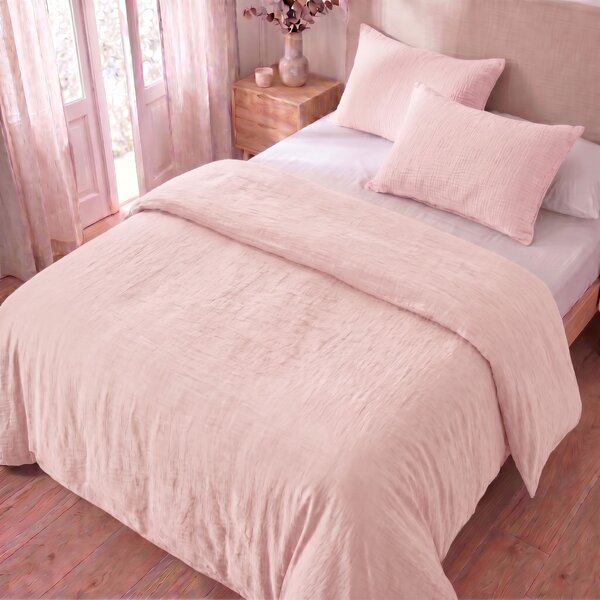 Kvalitex Mušelínové povlečení pudrové 1x 140/200, 1x 70/90cm