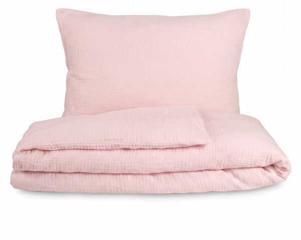 Kvalitex Mušelínové povlečení pudrové 1x 140/200, 1x 70/90cm