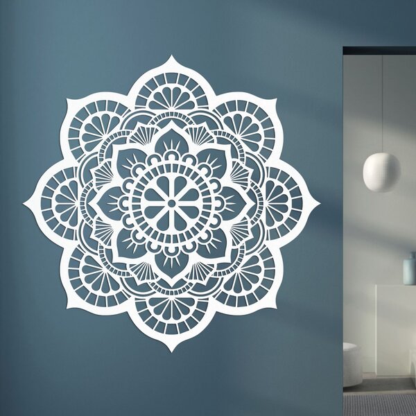 SENTOP | Dřevěná dekorace na zeď mandala symbolika lotosový květ I SENTOP PR0204