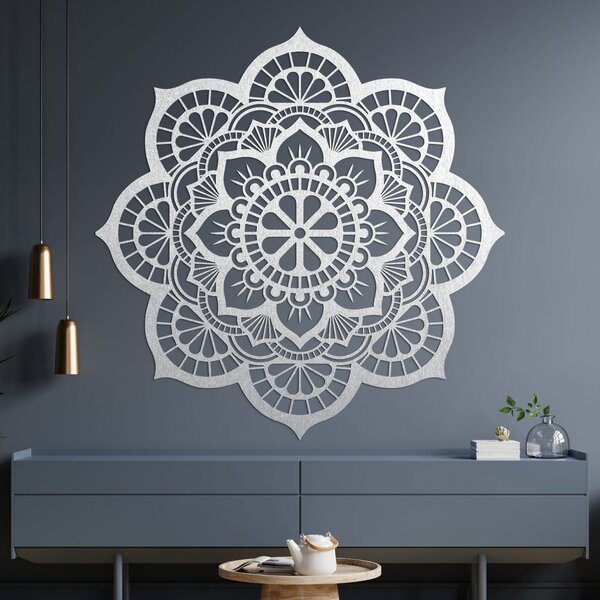 SENTOP | Dřevěná dekorace na zeď mandala symbolika lotosový květ I SENTOP PR0204