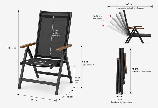 Doppler EXPERT WOOD Plus polohovací zahradní křeslo